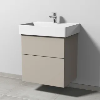 Sanipa 3way Waschtischunterbau zu Duravit Dura Square Waschtisch mit 2 Auszügen, Kaschmir-Matt SP4261U