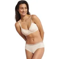 sloggi Schalen-BH GO Ribbed weiche Rippware, Spitzenbesatz, mittlerer Halt