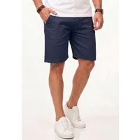 behype Chinoshorts Kurze Hose mit Stretch inkl. Gürtel für Herren Regular-Fit Sommershorts mit Elasthan-Anteil Bermuda