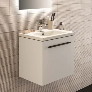 Ideal Standard i.life S Möbel-Waschtisch T459101 mit Hahnloch und Überlauf, 51 x 38,5 x 18 cm, weiß