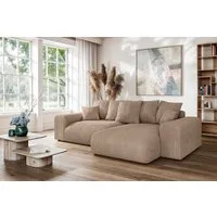 Home affaire Ecksofa LAKESIDE mit Bettfunktion und Bettkasten, B/T/H 257/166/84 cm, L-Form, Recamiere beidseitig montierbar, mit Wellenunterfederung