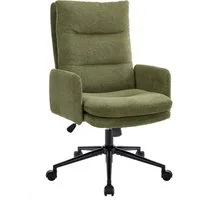 IWMH Bürostuhl Ergonomisch Schreibtischstuhl, Höhenverstellbar Drehstuhl mit Rollen, Lesesessel aus Chenille, Schminktisch Stuhl mit Höher Rückenlehen