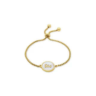 Luxenter-Armband aus weißem Perlmutt in 18 Karat Gelbgold - Alphabet