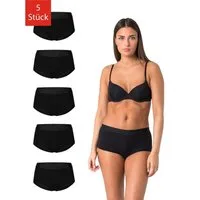 Elsie High-Waist-Panty Unterhosen Damen Hipster Short Hohe Taille aus 95% Baumwolle Stretch (Packung, 5-St., 5er-Pack) Bequeme Unterwäsche Frauen Taillenslip Slip Damen Hüftslip