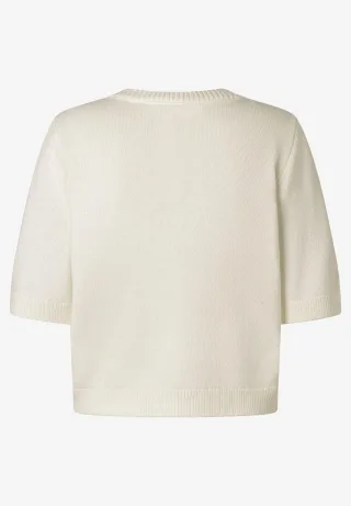 MORE & MORE - Cardigan mit Pailletten weiß - Gr. - 40