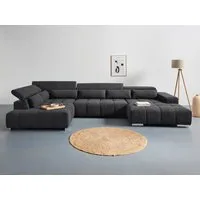 COTTA Wohnlandschaft Orion U-Form, B: 409 cm, mit Kopfteilverstellung & 6 Nierenkissen