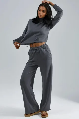 Modal Touch Halbkragenbluse & Elastische Taillenhose