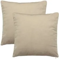 BARBONS Kissenbezug Stilvolle Kissenbezüge aus samtigem Stoff, Kissenhülle, (2 Stück), Beige
