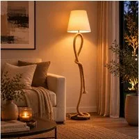 Lightbox Stehlampe, ohne Leuchtmittel, Stehlampe, 175 cm Höhe, Ø 40 cm, E27, max. 40 W, Seil/Textil/Metall