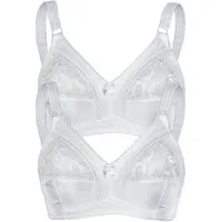 Sassa Set: Soft-BH 2er Sparpack Soft BH ohne Bügel FUNCTIONAL BRAS (Spar-Set, 2-tlg) genähte Cups, Uni, Spitze
