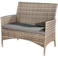 Feel2Home Gartenbank Gartenbank Sitzbank Rattanbank Polyrattan Sitzpolster versch. Farben (Stück, Bank), wasserabweisend