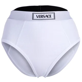 Versace Highleg Rib - Cotton Rib Elastic Canet Slip