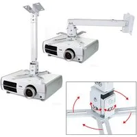 BlingBin Beamer-Deckenhalterung Universal Beamer Deckenhalterung Projektor Deckenbefestigung, (1er Set, 1-tlg., 1er Set, ausziehbar 43-65cm Deckenprojektorhalterung)