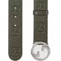 GUCCI Ledergürtel Gürtel GG Belt Interlocking Schnalle GG Buckle mit Staub Tasche Unisex Doppel-G-Schnalle und Supreme Monogramm