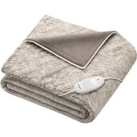 BEURER Heizdecke HD 75 nordic taupe, elektrische Wärmedecke zum Einkuscheln, 6 Temperaturstufen, kuscheliges Material, maschinenwaschbar