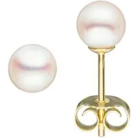 JOBO Paar Ohrstecker, 333 Gold mit Süßwasser-Zuchtperlen 5,5 mm