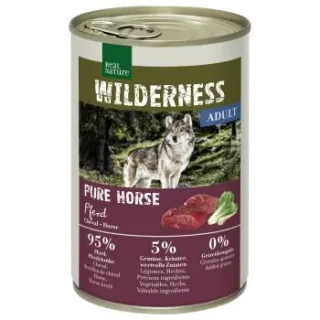 REAL NATURE WILDERNESS Nassfutter Hund, Adult, Pure Horse, Pferd 12x400 g