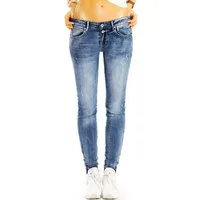 be styled Röhrenjeans Hüftige Röhrenjeans destroyed Hüftjeans Skinnyjeans - Damen - j25k-2 mit Stretch-Anteil