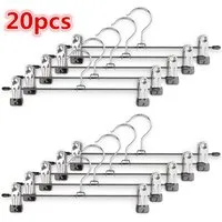JEOBEST Kleiderbügel Metall Hosenbügel Kleiderbügel, mit Rutschfest Clips, (20-tlg), (10-50-tlg), Anti-Rutsch, Rockbügel Hosenbügel Platzsparend
