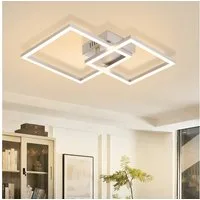 ZMH LED Deckenleuchte Wohnzimmer - Quadratisch Schwarz Eckig 3000K/4000K Deckenlampe Flur, Augenschutz, Einfache Installtion, LED fest integriert, Warmweiß