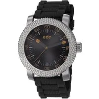 edc by Esprit Quarzuhr Heavy Rocker Midnight Black, aus Edelstahl, Silikonband, Schwarz, Dornschließe