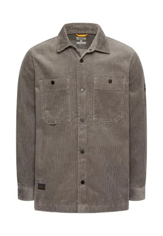 camel active - Cord Overshirt mit Druckknöpfen stone gray - Gr. - L