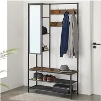 VASAGLE Garderobenständer Garderobe, mit Schuhbank, 35 x 98 x 182 cm