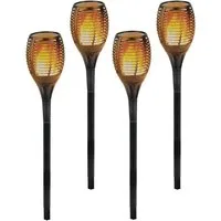 Provance LED Solarleuchte 4er Set LED Solarleuchte, Solarlampe Solarfackeln H: 59 cm