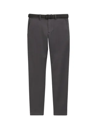 Tom Tailor - TTTRAVIS SLIM Chino Hose mit Gürtel grey black zig zag structure - Gr. - 29/32