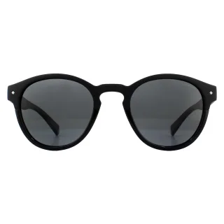 Polaroid Runde Herren Schwarz Grau Polarisierte Sonnenbrille