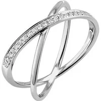 Firetti Fingerring Schmuck Geschenk Silber 925 Silberring Kreuz, mit Zirkonia (synth)