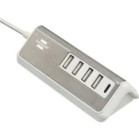 Brennenstuhl brennenstuhl®estilo Mehrfach USB Ladegerät mit Edelstahloberfläche Mehrfachsteckdose (Kabellänge 1.5 m)