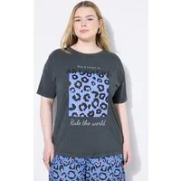 Studio Untold T-Shirt T-Shirt Oversize Shape Leo-Print Vintage Look