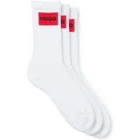 HUGO Freizeitsocken 3P QS RIB LABEL (Packung, 3-Paar, 3er) mit kontrastfarbenen HUGO Logo