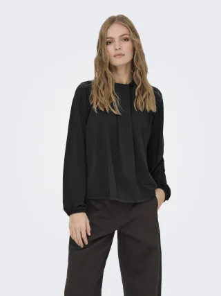 JDY - JDYBASTA L/S DETAIL FRONT TOP JRS Black - Gr. - L