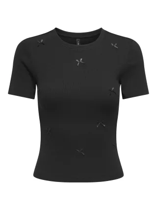 ONLY - ONLFEMKE S/S BOW TOP BOX JRS Black - Gr. - S