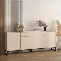 OTTO home Sideboard Loft, Breite 208,5 cm, grifflose Kommode 4 Türen/2 Schubkästen., Schubladenschrank mit viel Stauraum, Einlegeböden verstellbar