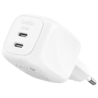 Belkin Ladegerät Dual USB-C 50W PD + PPS ,weiß WCH019kqWH