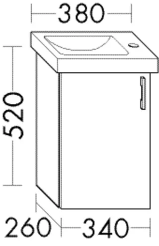 Burgbad Waschtischunterschrank zu Keramik System 30 Preisgruppe 1 Aqua 520x340x260 Eiche Dekor WZEV034LF6311