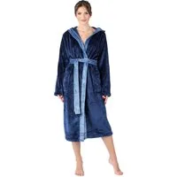 Bellivalini Bademantel Damen Bademantel lang mit Kapuze und Gürtel BLV50-168, Lang, Polyester, Seitentaschen