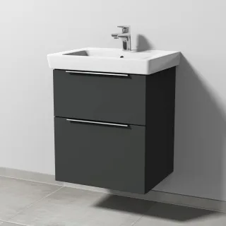 Sanipa 3way Waschtischunterbau zu Villeroy & Boch Subway 2.0 Waschtisch mit 2 Auszügen, Graphit-Matt UP6111B
