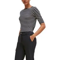 comma Kurzarmshirt mit Streifen und slim fit