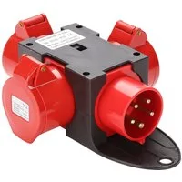 Clanmacy Stromverteiler Baustromverteiler CEE Stromverteiler Adapter 3x 400V/16A Verteiler CEE