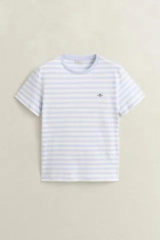GANT - Shield T-Shirt mit Streifen light blue - Gr. - XL