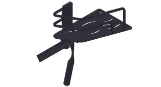 Giese Duschkorb Seaside mit Haken und Wischer Eckmodell schwarz matt, 30782-14 30782-14