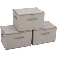 Sekey Aufbewahrungsbox Aufbewahrungsbox mit Deckel aus Vliesstoff Faltbare Stoffboxen, Faltbox Organizer für Kleidung Aufbewahrungsboxen für Schrank Regal
