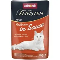 Animonda Vom Feinsten Raffinesse in Sauce Adult mit Huhn + Kalb 85 g - 24 Stüc, Nassfutter für: Katze