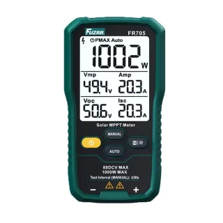 FUZRR FR705 FR705E Photovoltaic Solar Power Tester MPPT Power Meter 1000W 2000W Auto Range Digital Display Photovoltaic