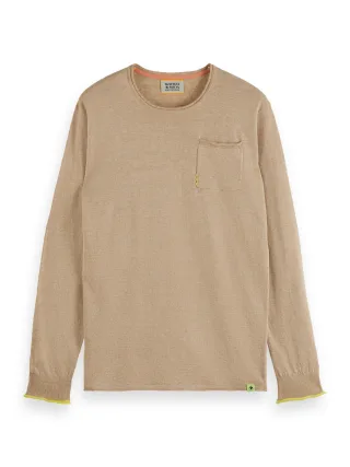 Scotch & Soda - Pullover aus Leinen-Baumwoll-Gemisch beige - Gr. - L