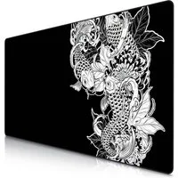 Titanwolf Gaming Mauspad XXXL Speed Mousepad 1200 x 600 x 3 mm, große Schreibtischauflage, rutschfest, abwaschbar, Geschwindigkeit & Präzision, Koi Tattoo 3